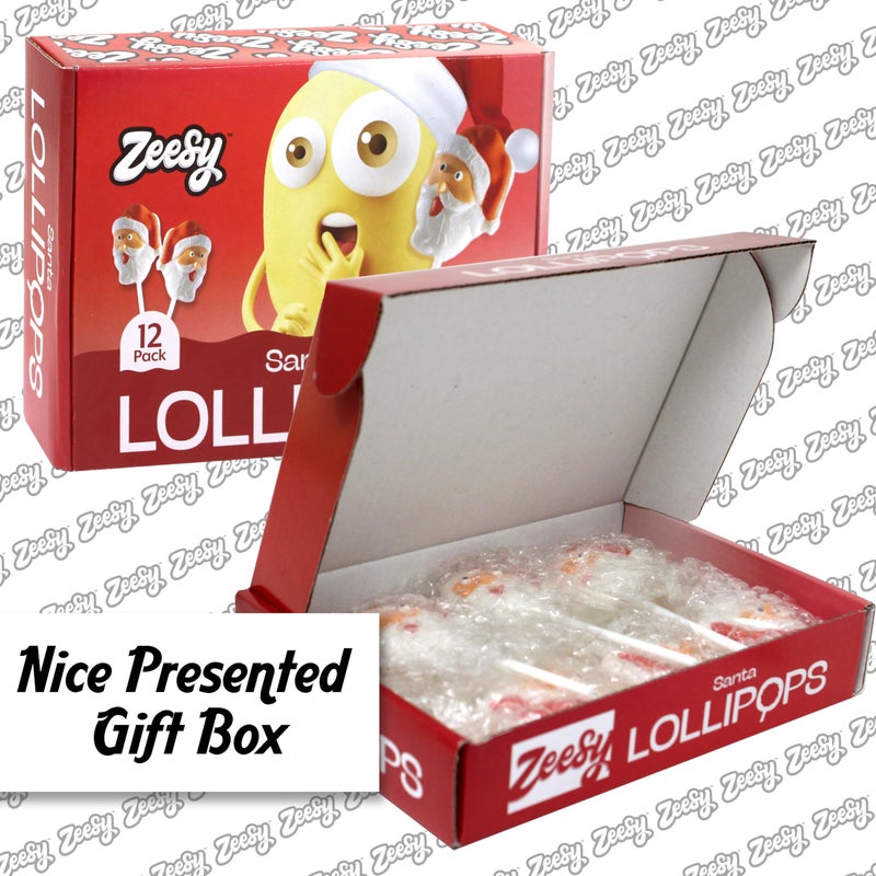Christmas Santa Lollipops Individually Wrapped - 12 Santa Candy Suckers for Christmas Party Favors, Christmas Stocking Stuffers - Christmas Lollipops - Image 4